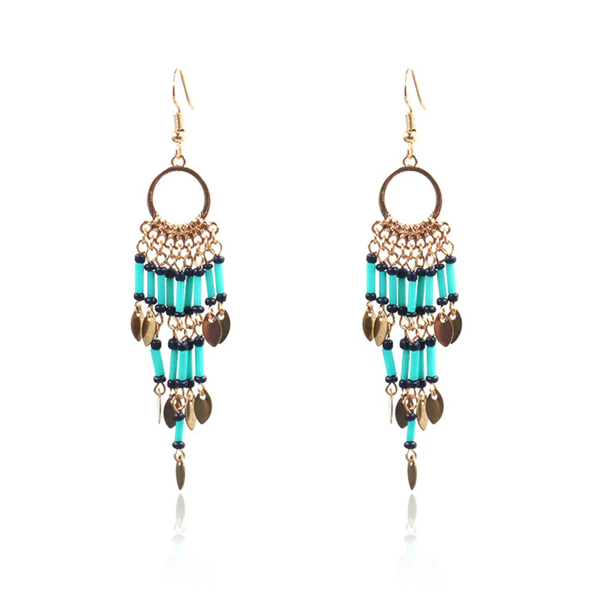 Howlite & Acrylic 18K Gold-Plated Chandelier Leaf Drop Earrings