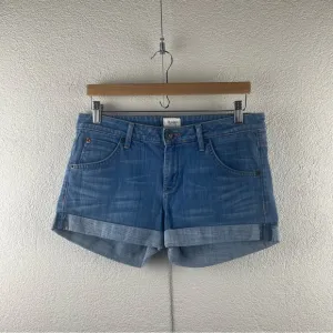 Hudson l 29 Classic Whisker Low Rise Button Flap Pocket Cuffed Denim Jean Shorts