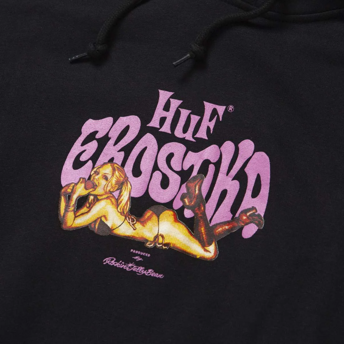Huf Men Rjb Erostika Pullover Hoodie Black PF00374-BLK
