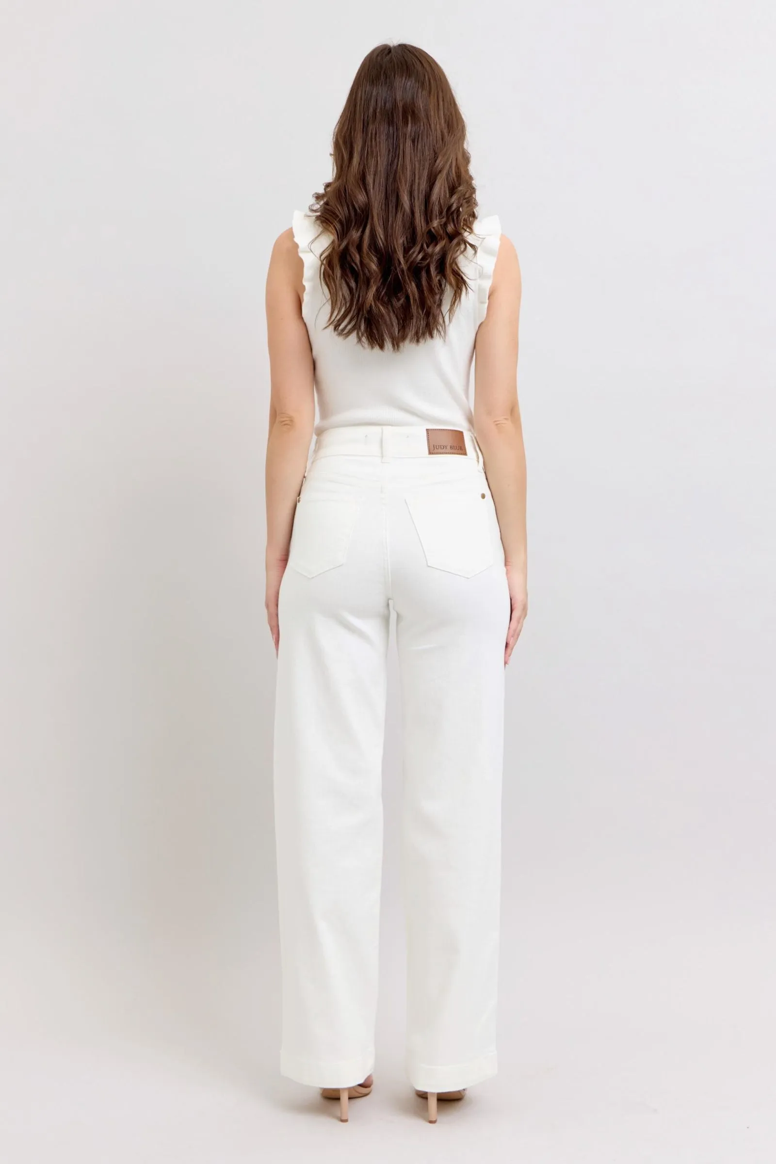 HW Double Button WB & Coin Pkt Embroidery Trouser Wide