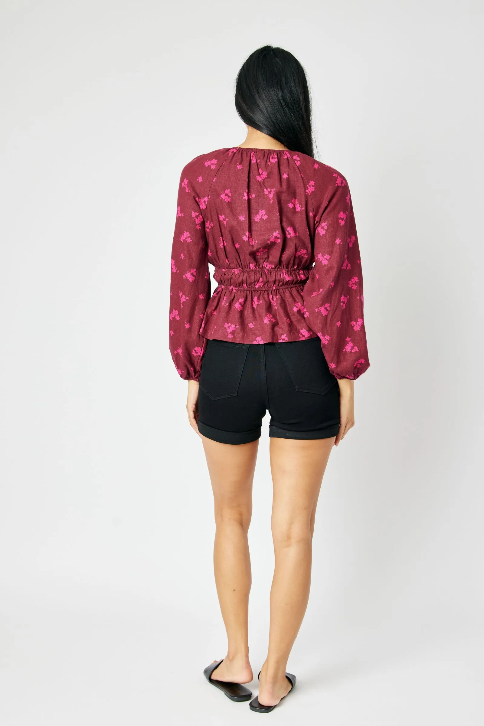 HW TUMMY CONTROL CUFFED SHORTS BY JUDY BLUE