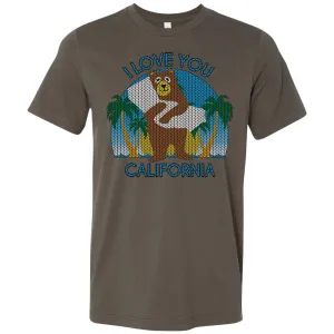 I Love You CA Knit Style Bear Asst Colors Mens Lightweight Fitted T-Shirt/tee