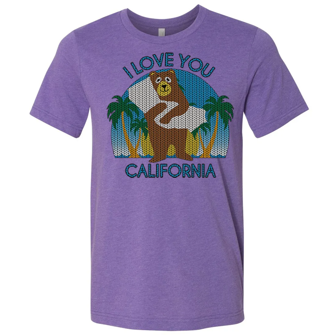 I Love You CA Knit Style Bear Asst Colors Mens Lightweight Fitted T-Shirt/tee