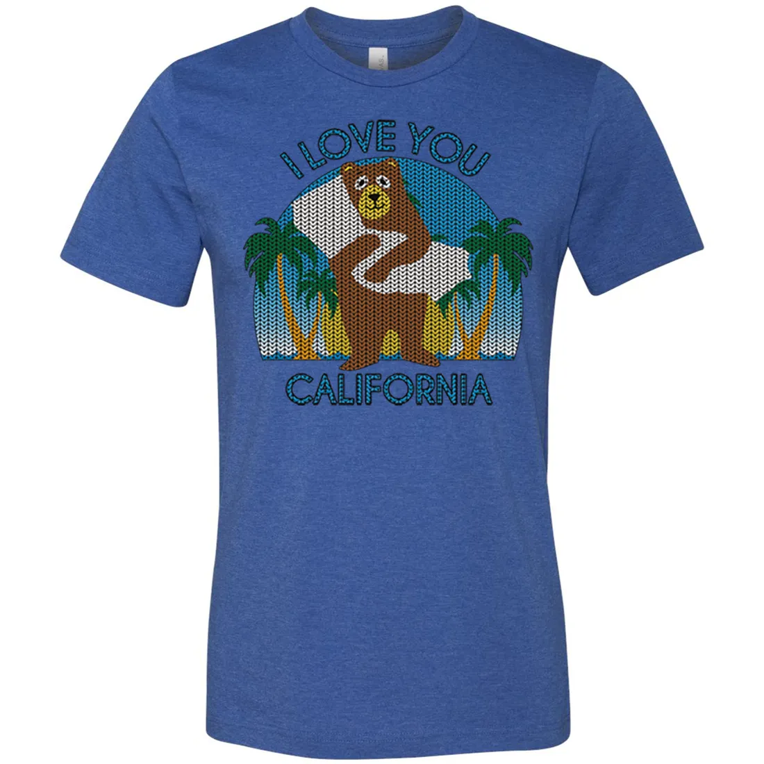 I Love You CA Knit Style Bear Asst Colors Mens Lightweight Fitted T-Shirt/tee