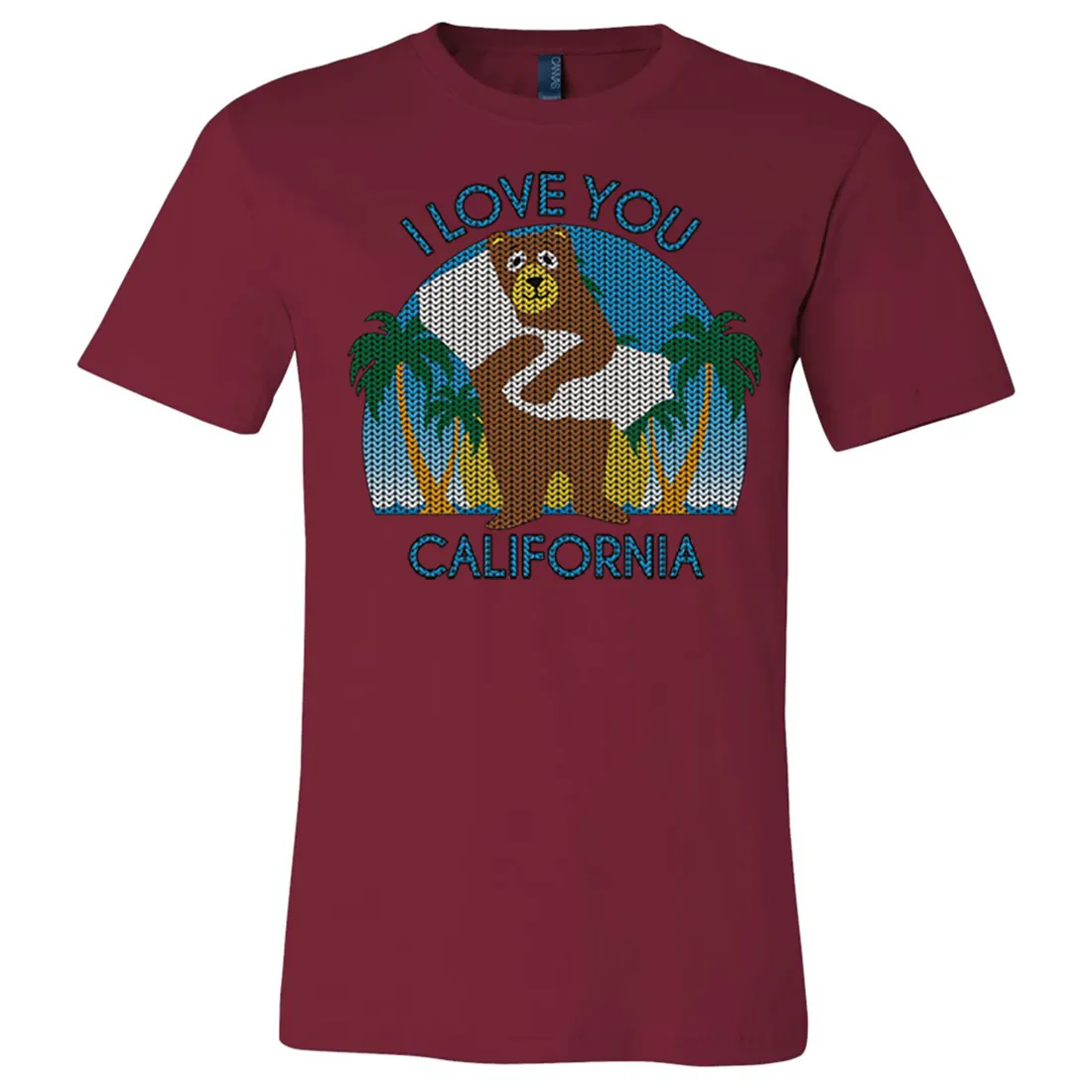 I Love You CA Knit Style Bear Asst Colors Mens Lightweight Fitted T-Shirt/tee