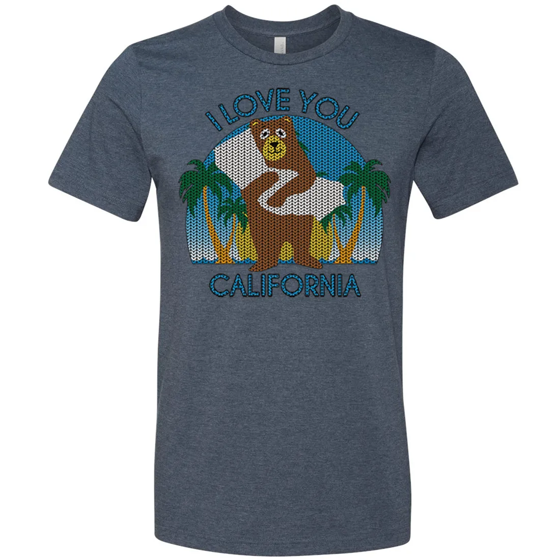 I Love You CA Knit Style Bear Asst Colors Mens Lightweight Fitted T-Shirt/tee
