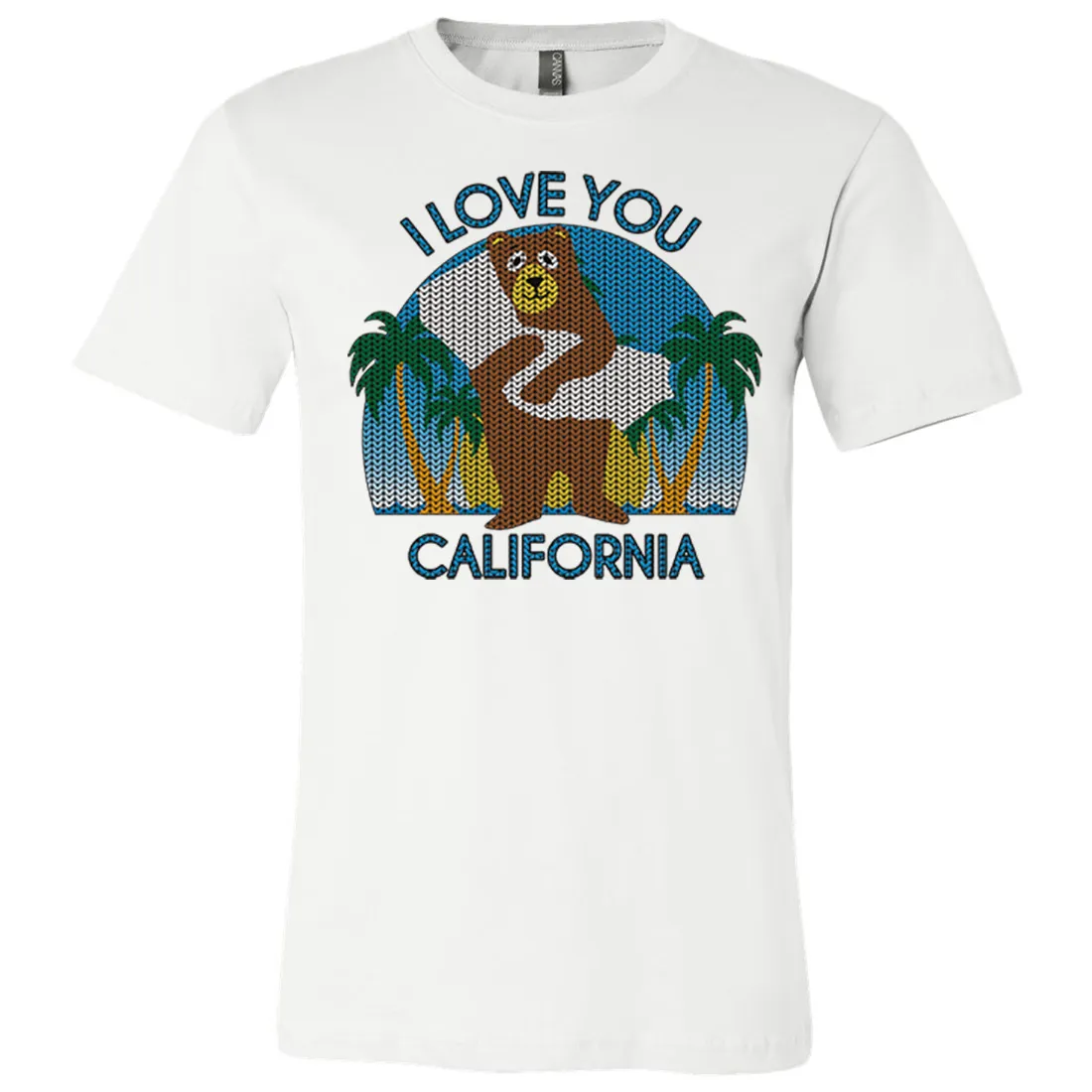 I Love You CA Knit Style Bear Asst Colors Mens Lightweight Fitted T-Shirt/tee