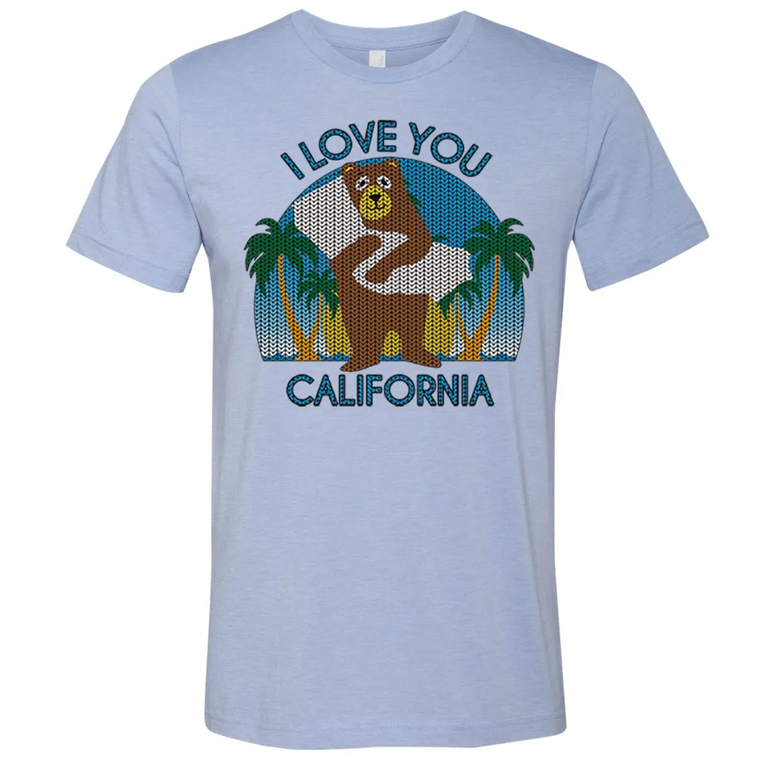 I Love You CA Knit Style Bear Asst Colors Mens Lightweight Fitted T-Shirt/tee
