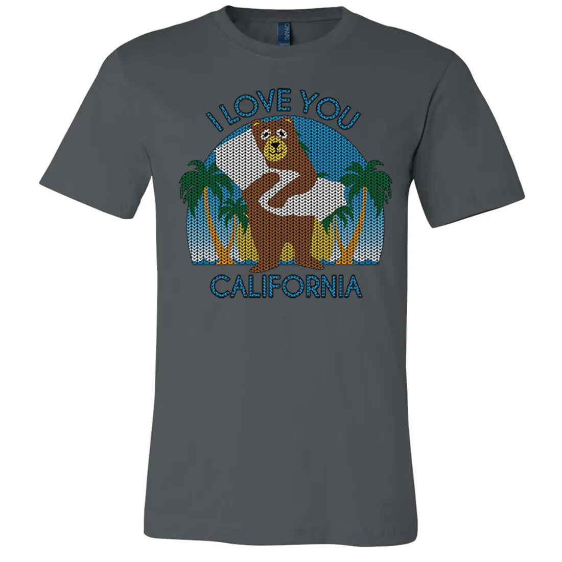 I Love You CA Knit Style Bear Asst Colors Mens Lightweight Fitted T-Shirt/tee