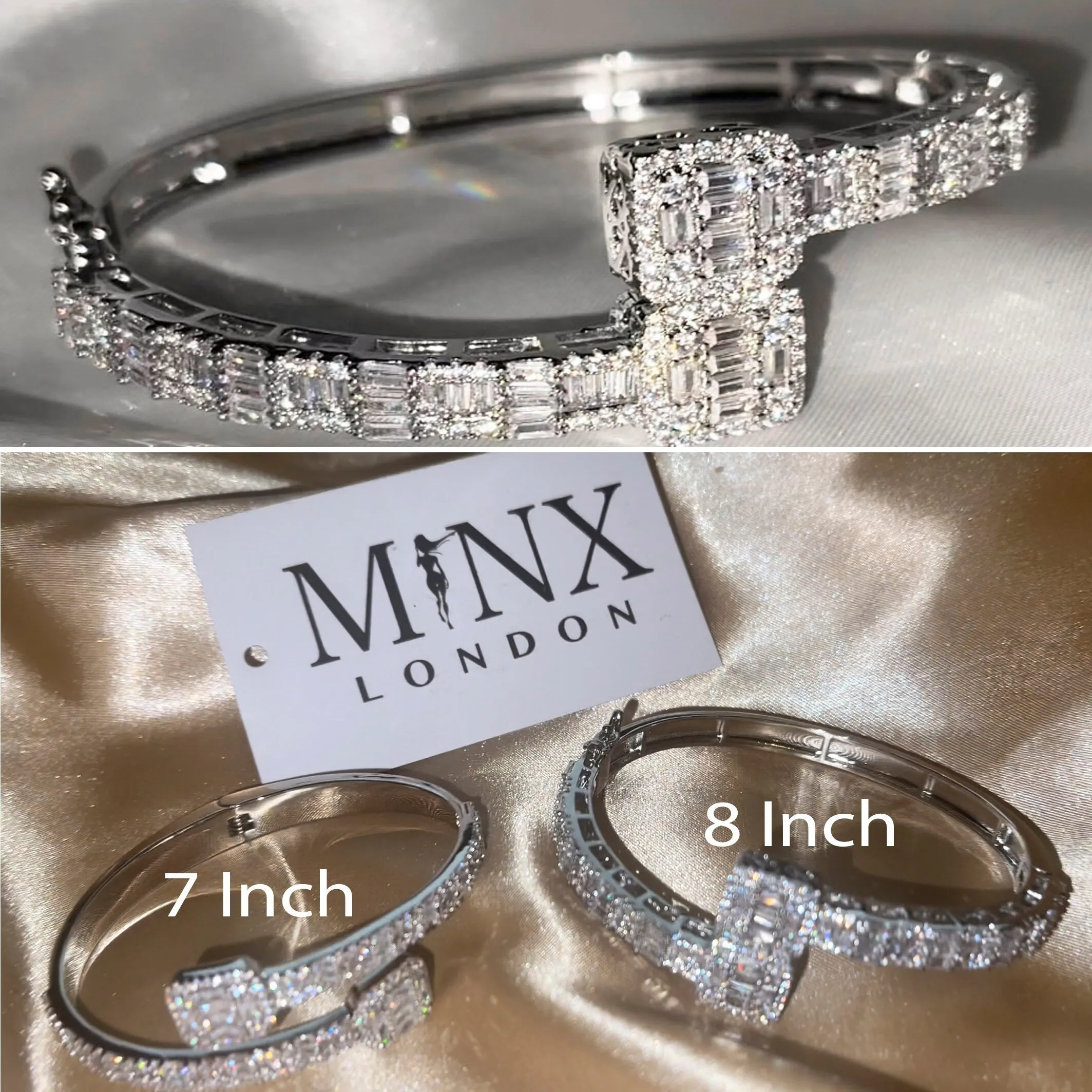 Iced Out Bracelet | Cuff Bracelet | Baguette Bracelet | Diamond Bangle