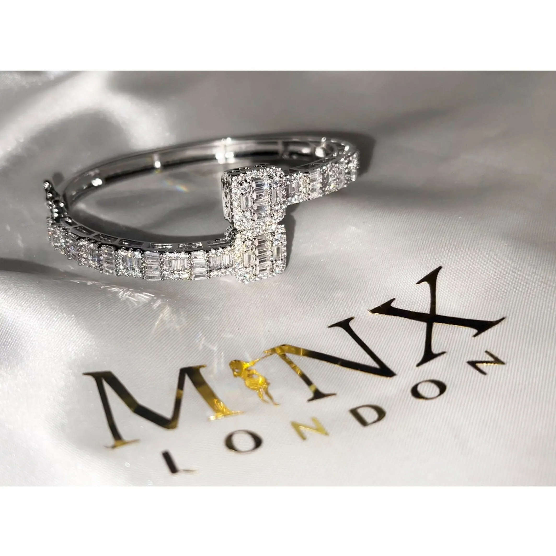 Iced Out Bracelet | Cuff Bracelet | Baguette Bracelet | Diamond Bangle