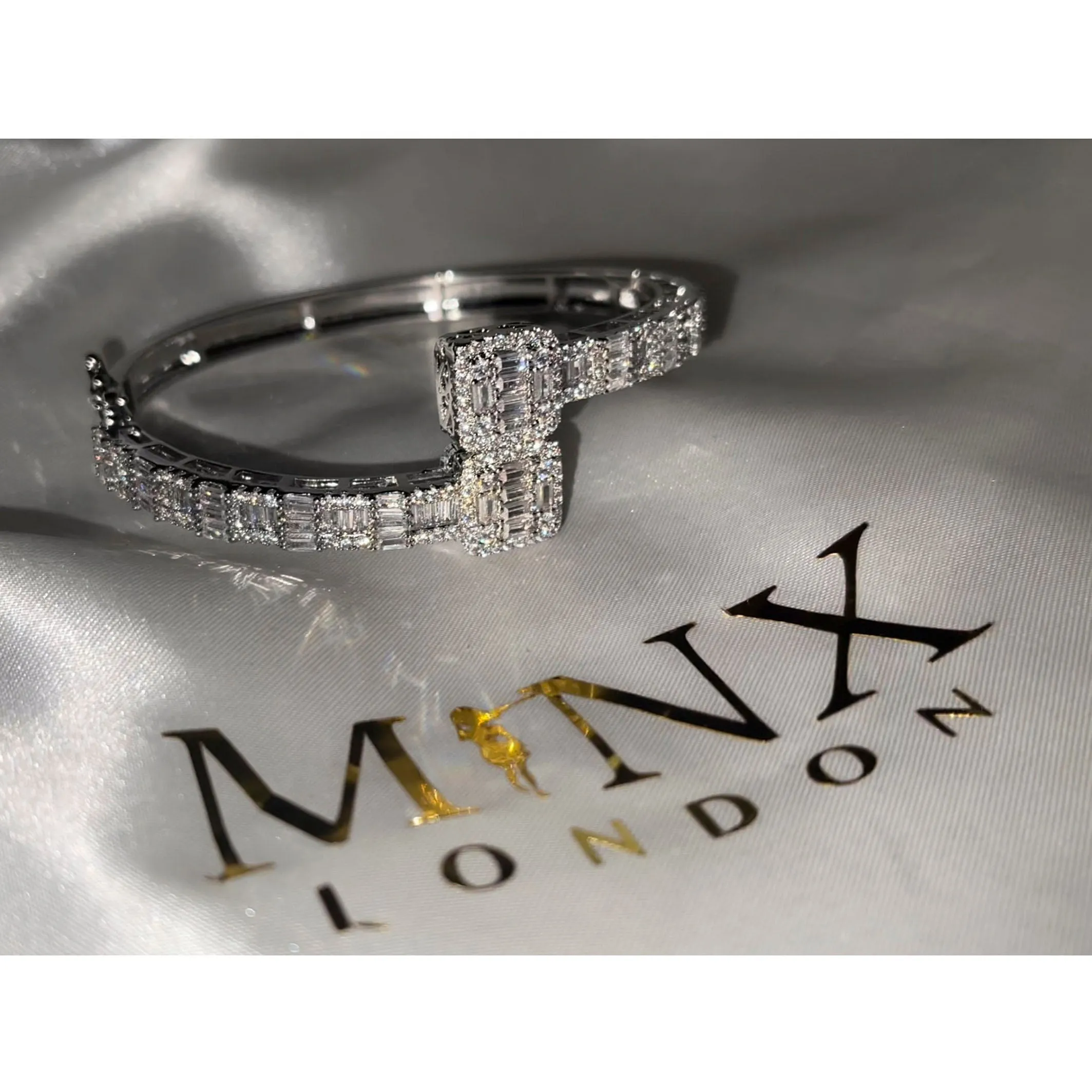 Iced Out Bracelet | Cuff Bracelet | Baguette Bracelet | Diamond Bangle