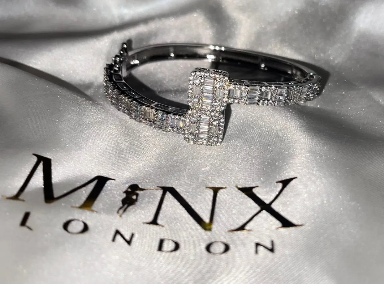 Iced Out Bracelet | Cuff Bracelet | Baguette Bracelet | Diamond Bangle