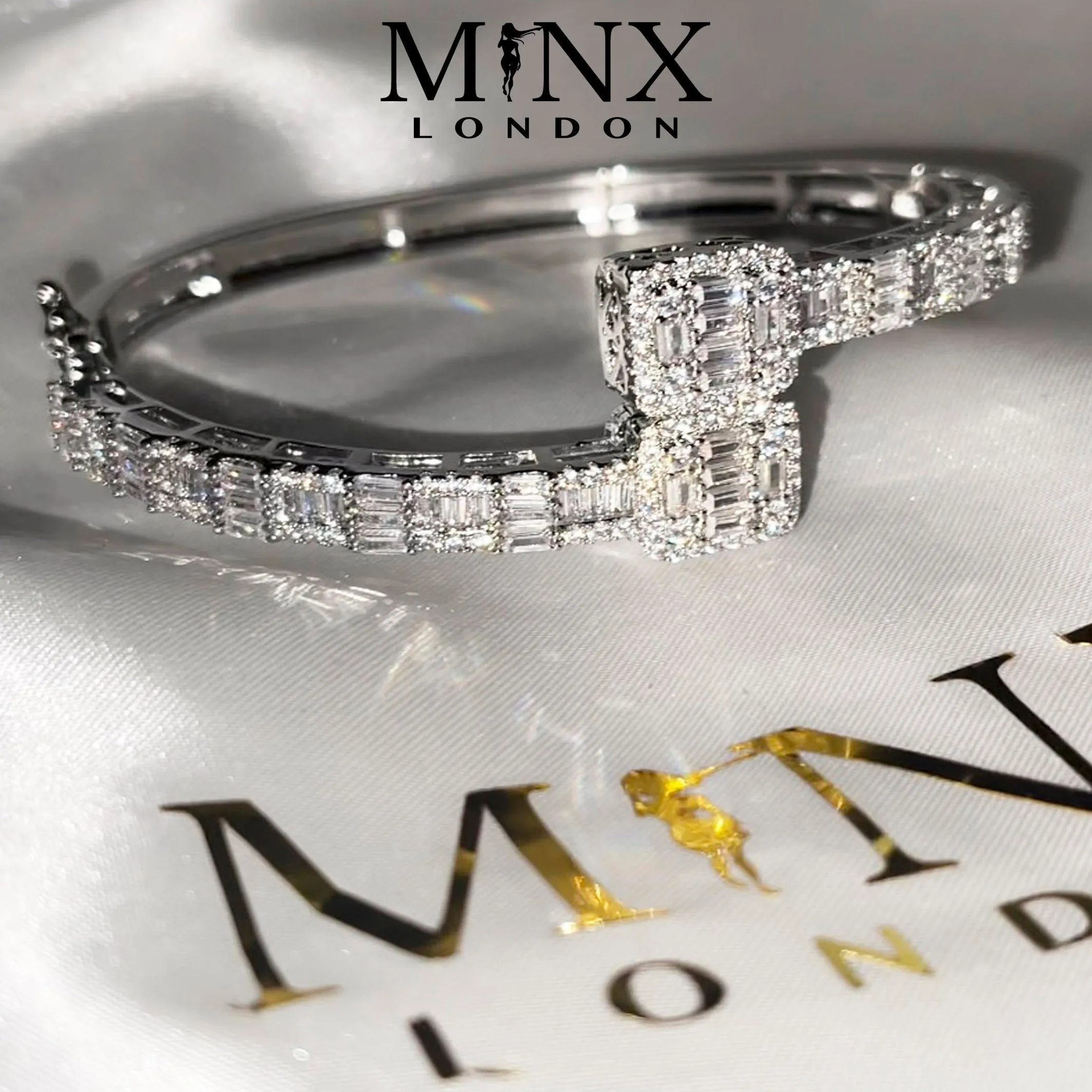 Iced Out Bracelet | Cuff Bracelet | Baguette Bracelet | Diamond Bangle