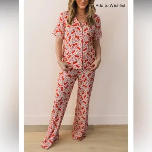 In My Jammers Cherry Sweet Short Sleeve Bamboo Viscose Pajama Set NWT