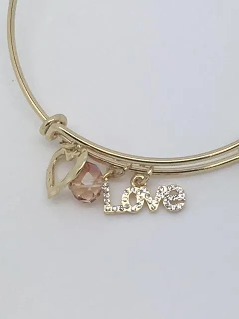Inspirational Charm Bangle Bracelets (Gold or Silver)