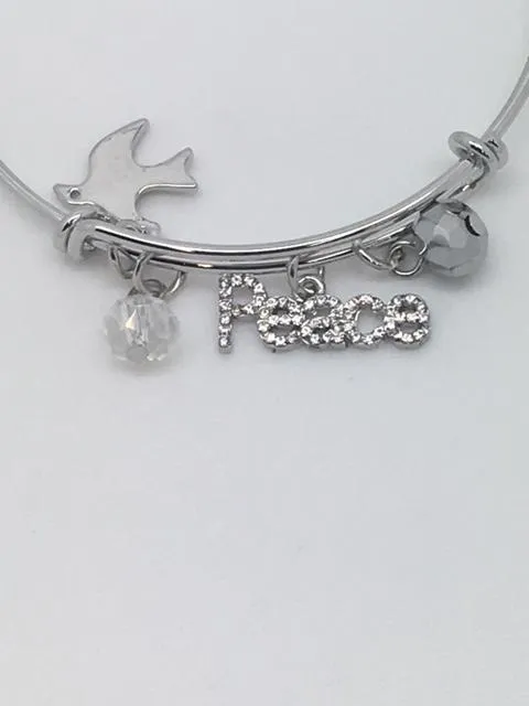 Inspirational Charm Bangle Bracelets (Gold or Silver)