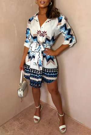 Isabella – Chic Luna Printed Shirt Dress for Women