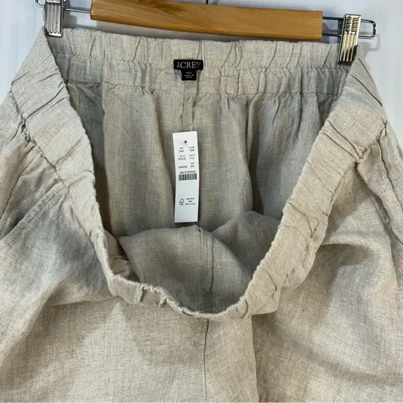 J. Crew New Eames Shorts Beige Size XXL High-Rise Comfort Waistband 0 Linen