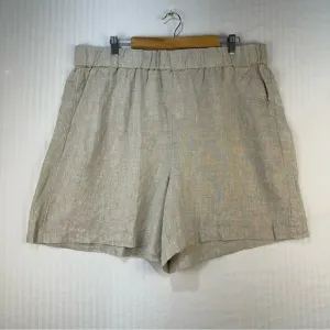 J. Crew New Eames Shorts Beige Size XXL High-Rise Comfort Waistband 0 Linen