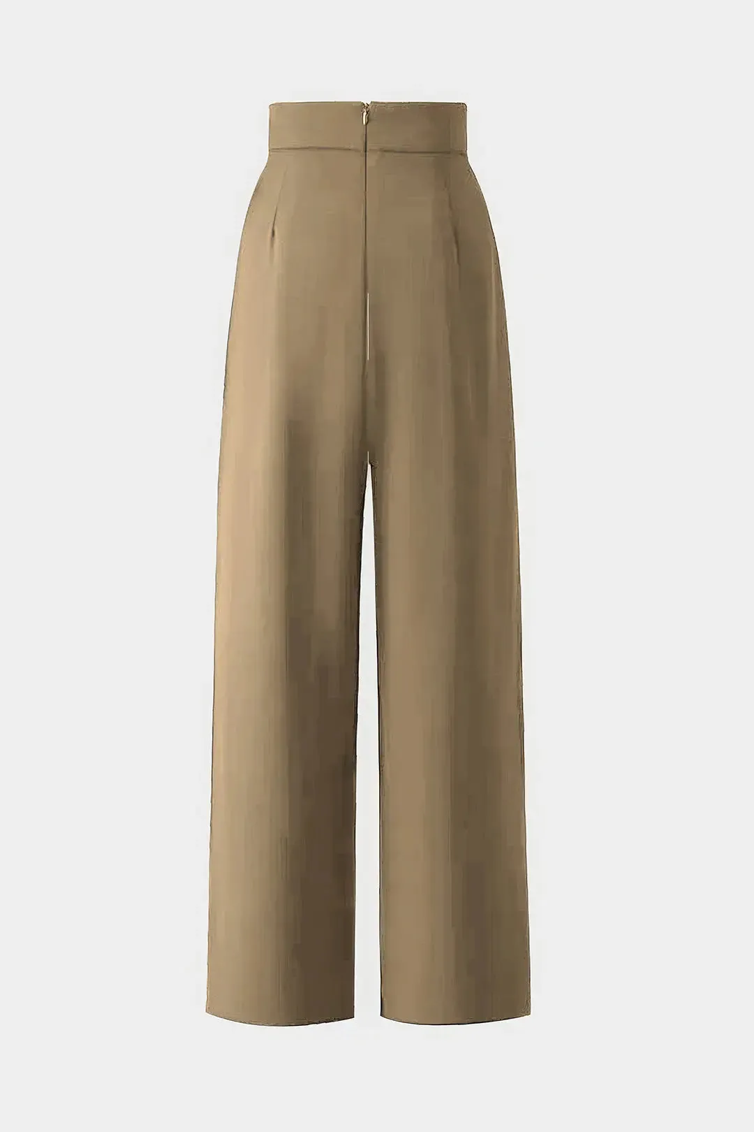 Jacintha - Elegant Metallic Sheen Woman's Wide Leg Trousers