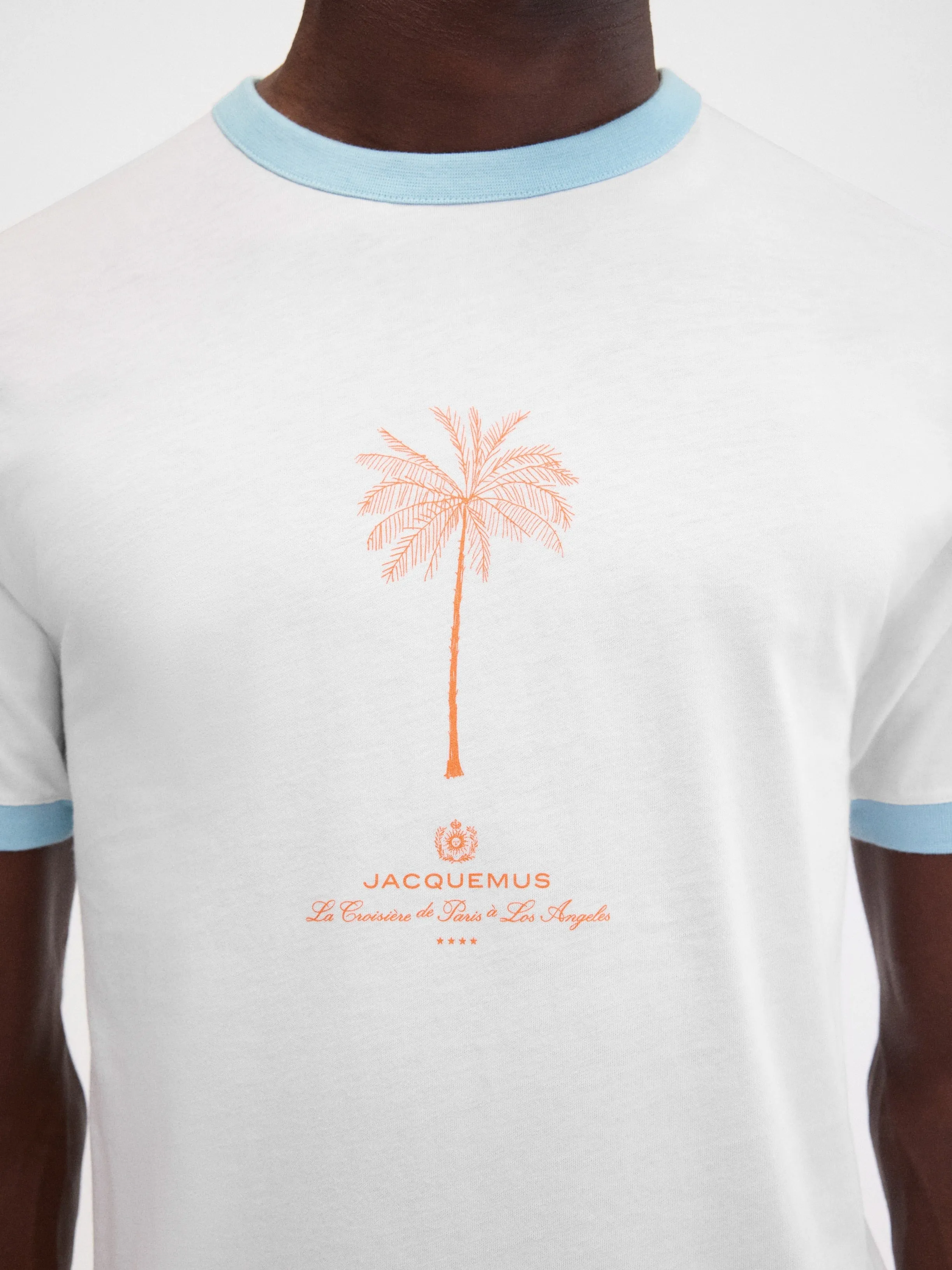 Jacquemus Le T-Shirt Venice in Palm Tree White