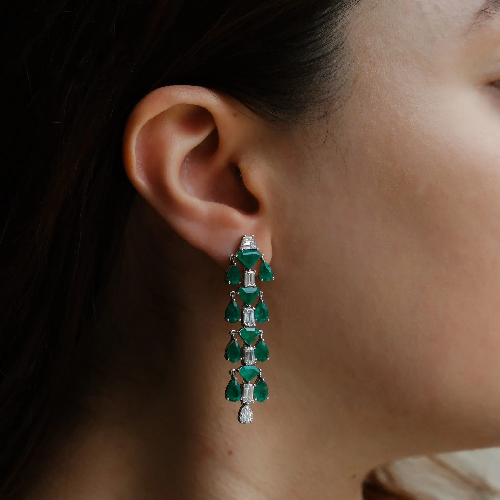 Jewels Of Desire Aspen Emerald Chandelier Earrings