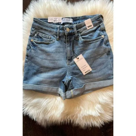 Judy Blue The Classic Denim Cuffed Shorts S-3X 150096