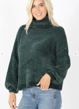 JUPITER CHENILLE PULLOVER GREEN