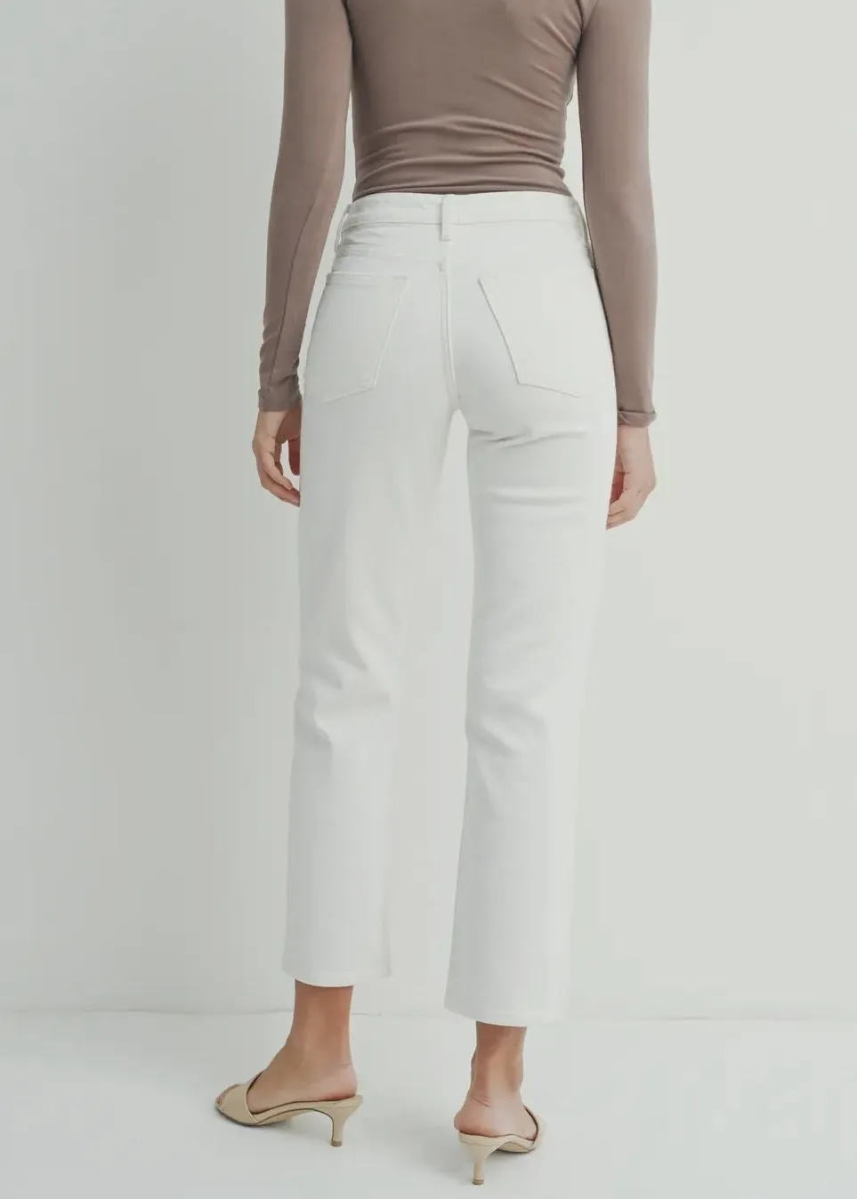 Just Black Denim Cream Straight Leg Jeans