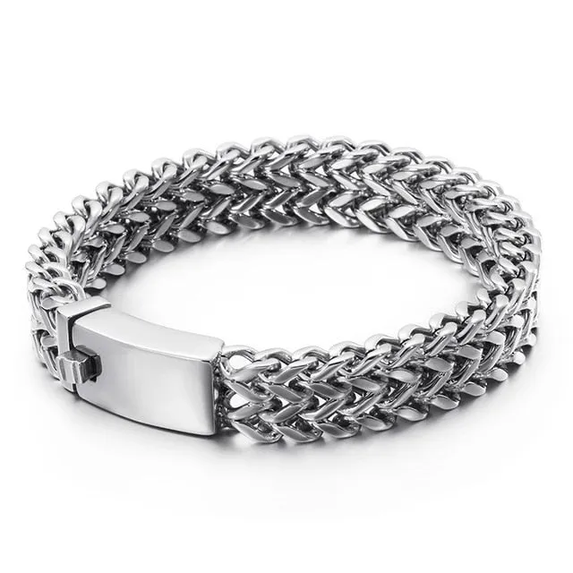 Kalen New Stainless Steel Link Chain Bracelets High Polished Dubai Gold Mesh Bracelets Men Cool Jewelry Accessories Gifts
