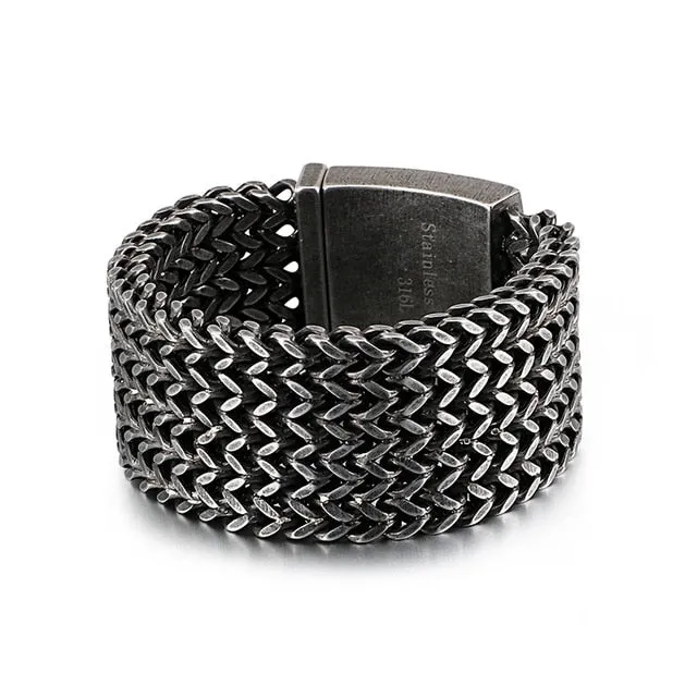Kalen New Stainless Steel Link Chain Bracelets High Polished Dubai Gold Mesh Bracelets Men Cool Jewelry Accessories Gifts