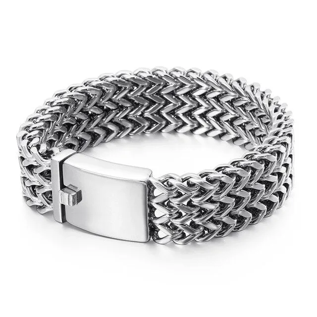 Kalen New Stainless Steel Link Chain Bracelets High Polished Dubai Gold Mesh Bracelets Men Cool Jewelry Accessories Gifts