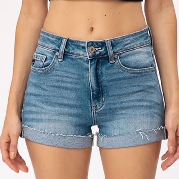 🔥KANCAN HIGH RISE MEDIUM WASH SHORTS