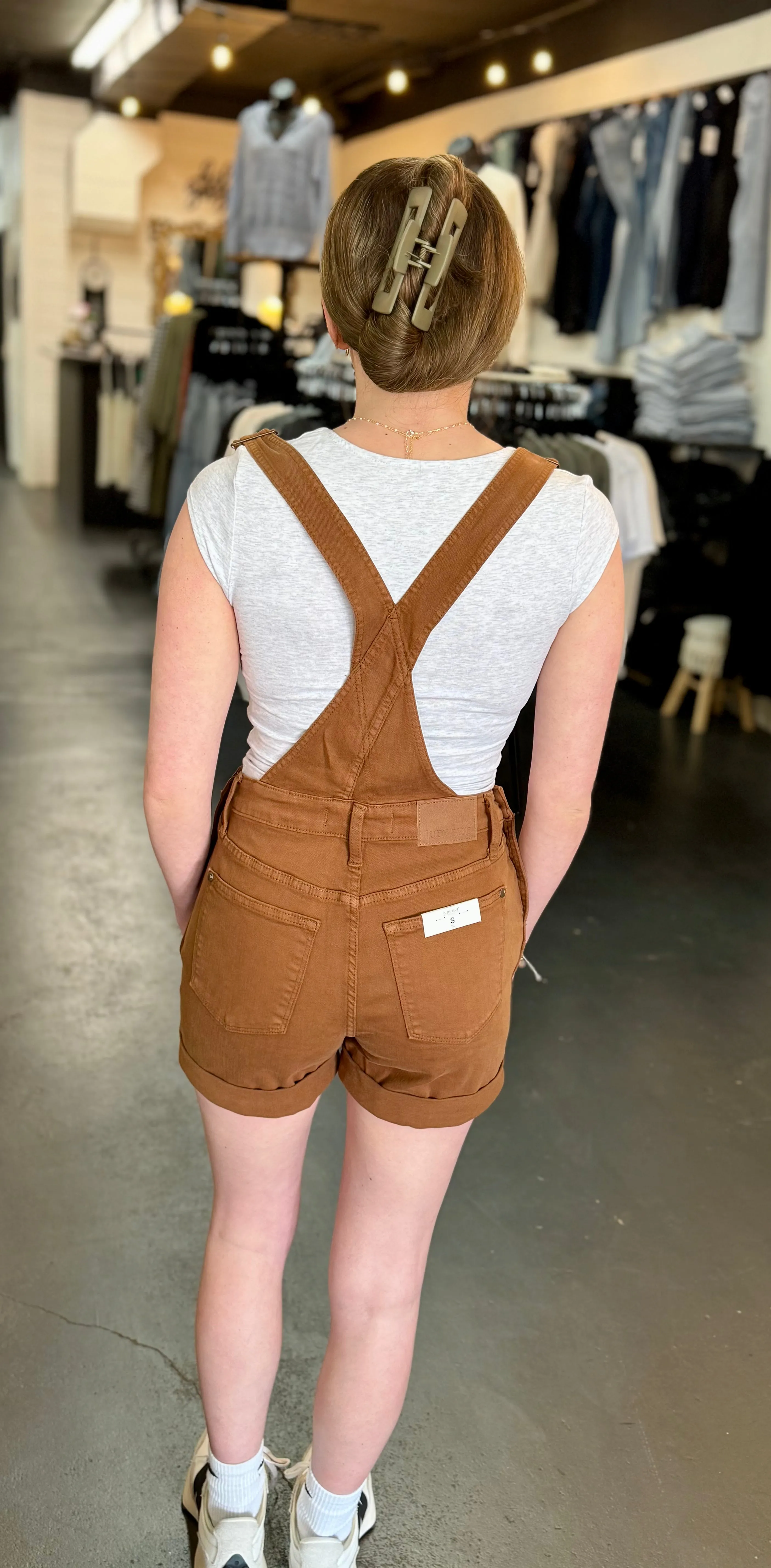 Kema Judy Blue Cuffed Overall Shorts