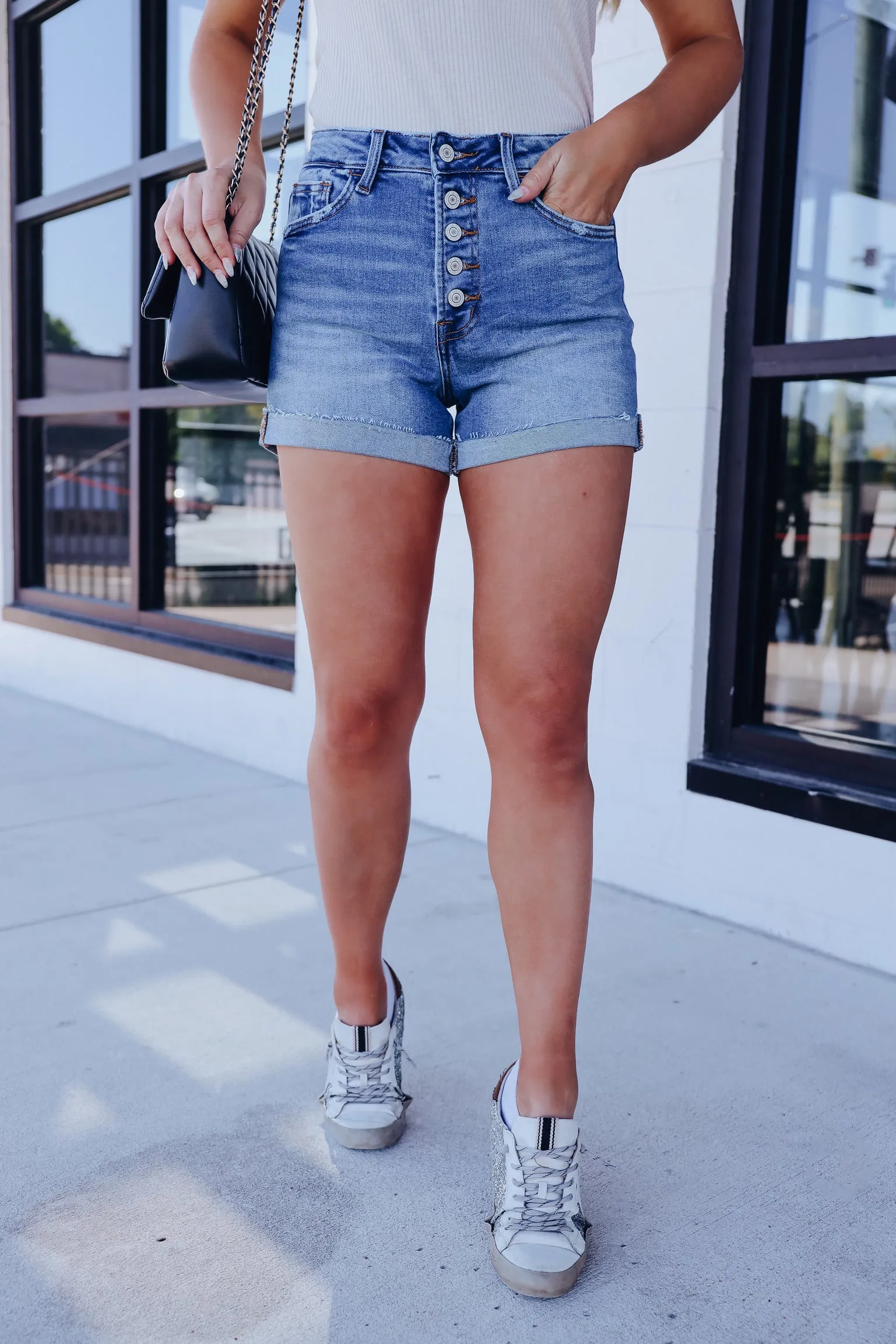 Kensington Cuffed Denim Shorts