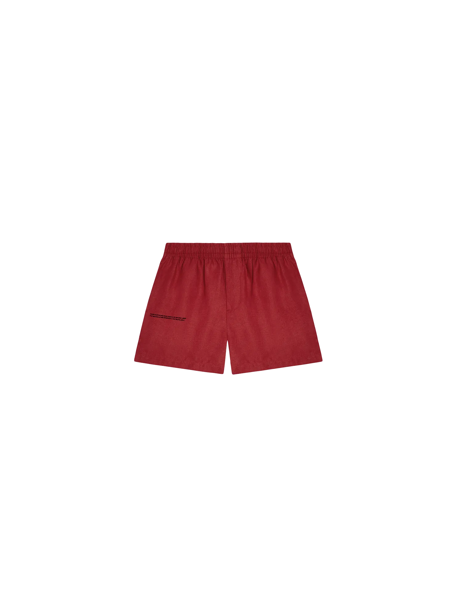 Kids Aloe Linen Shorts—cranberry red