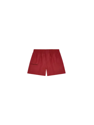 Kids Aloe Linen Shorts—cranberry red