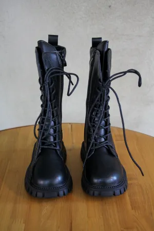 Kids Knee High Boots Onyx