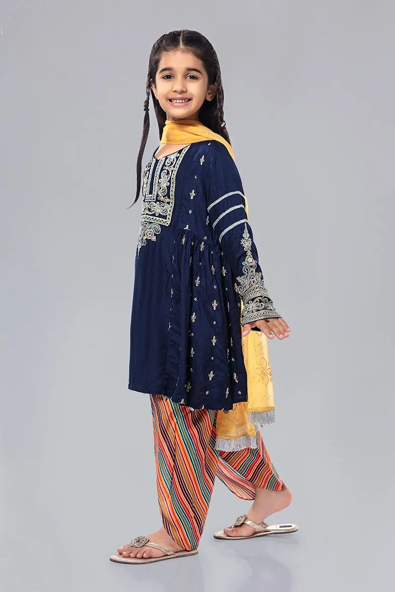 Kids Latest Eid Dress in Blue Color #N9032