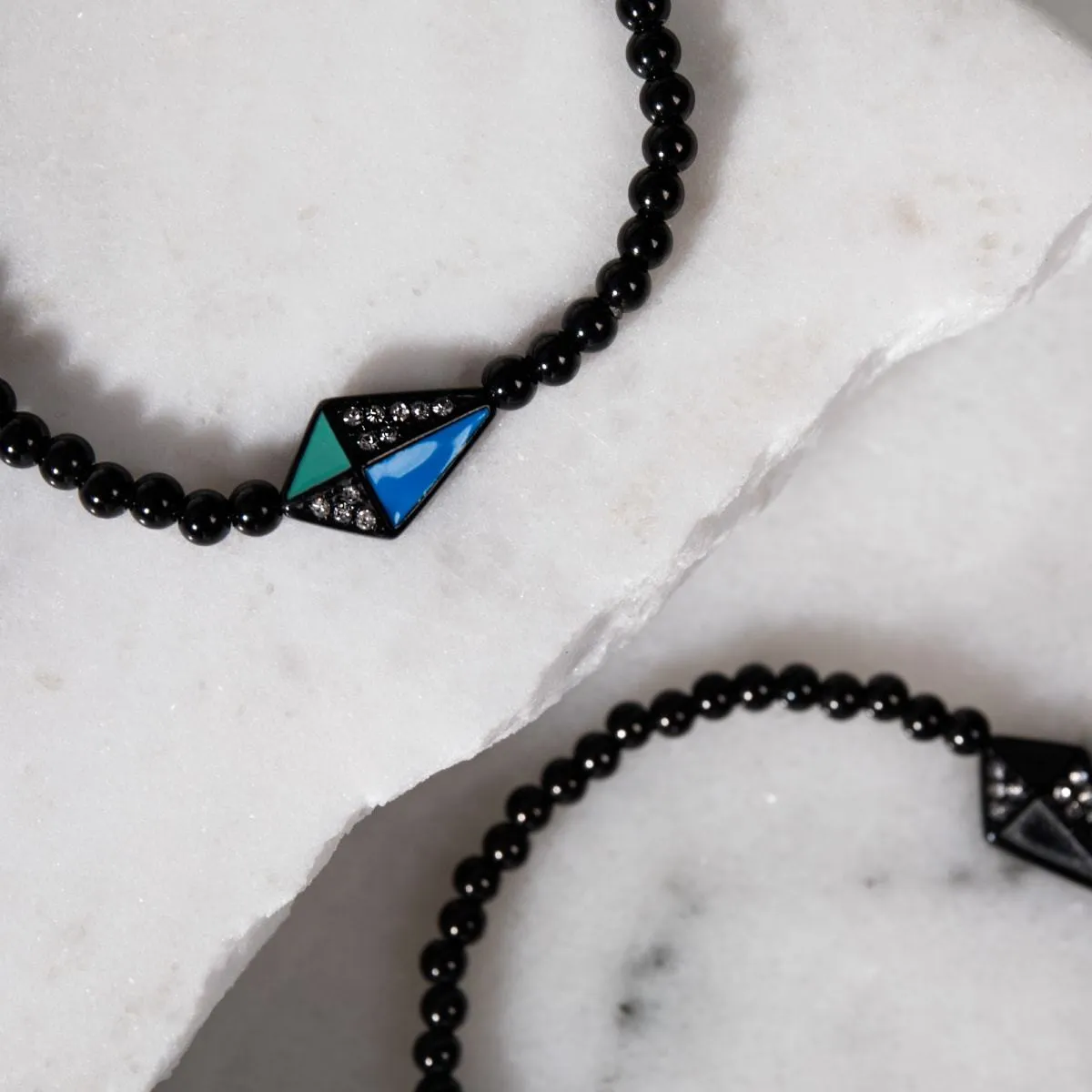 Kite | Gunmetal |  Enamel | Crystal Charm Bracelet