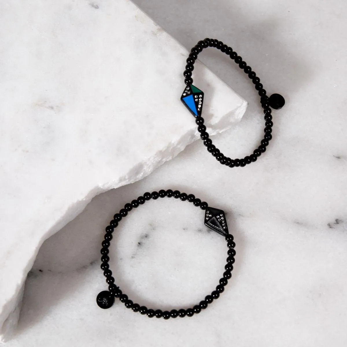 Kite | Gunmetal |  Enamel | Crystal Charm Bracelet
