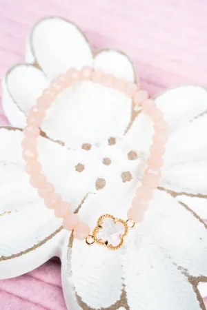 Kyla Clover Pink Beaded Bracelet