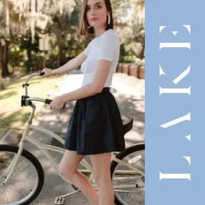 Lake Brand Women's High Waisted Shorts Lounge Skort Navy Blue Size Medium