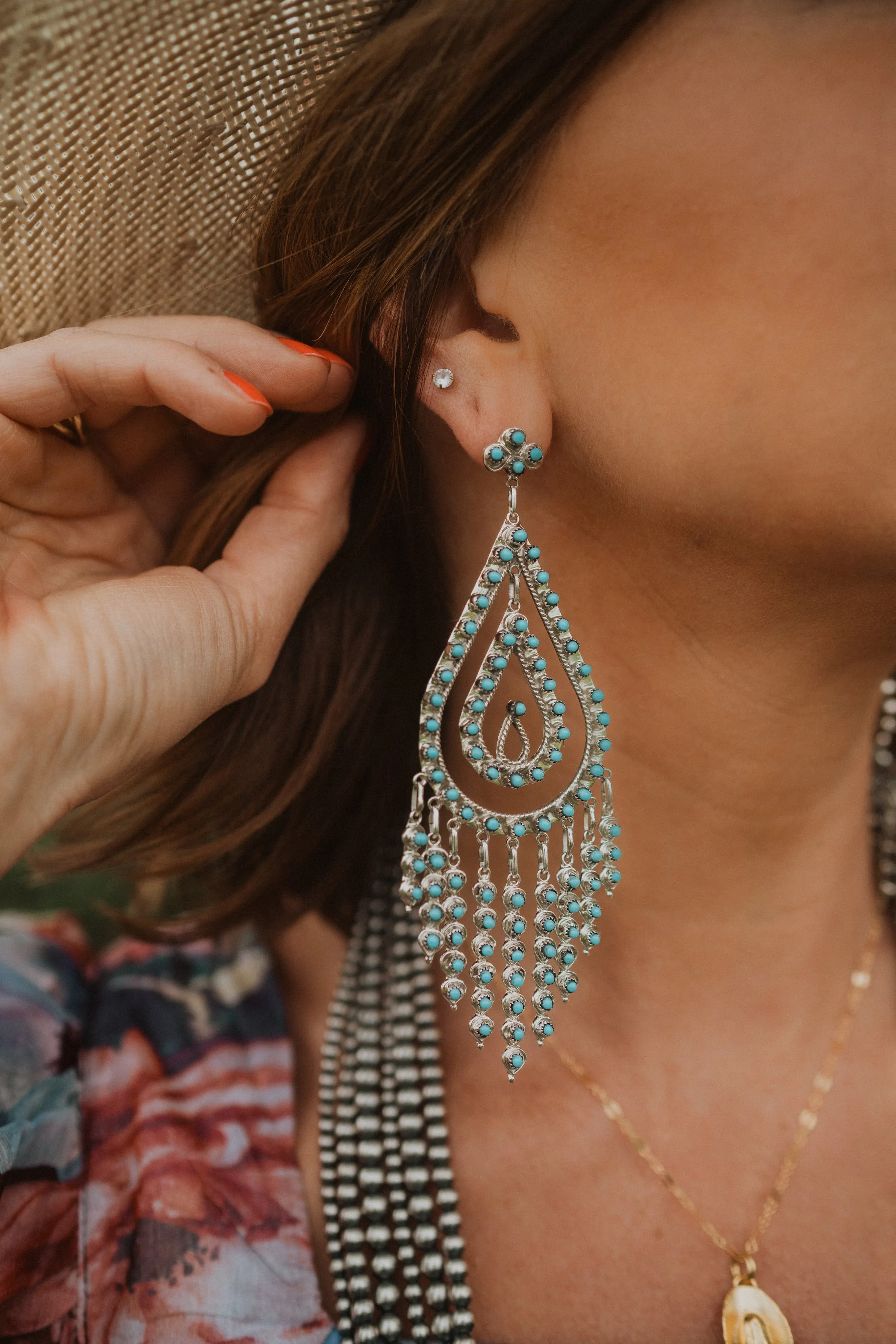 Large Raindrop Chandelier Earring