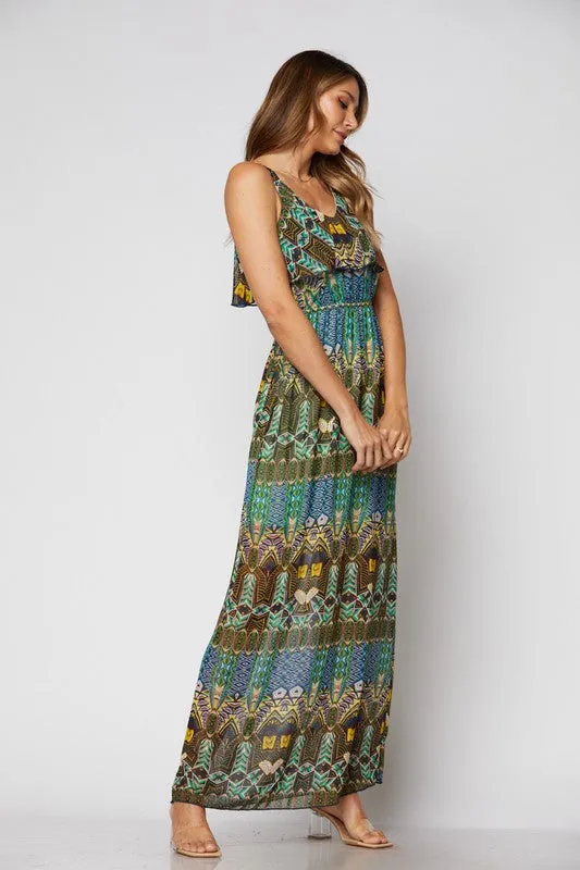 Layered Multi Color Maxi Dress