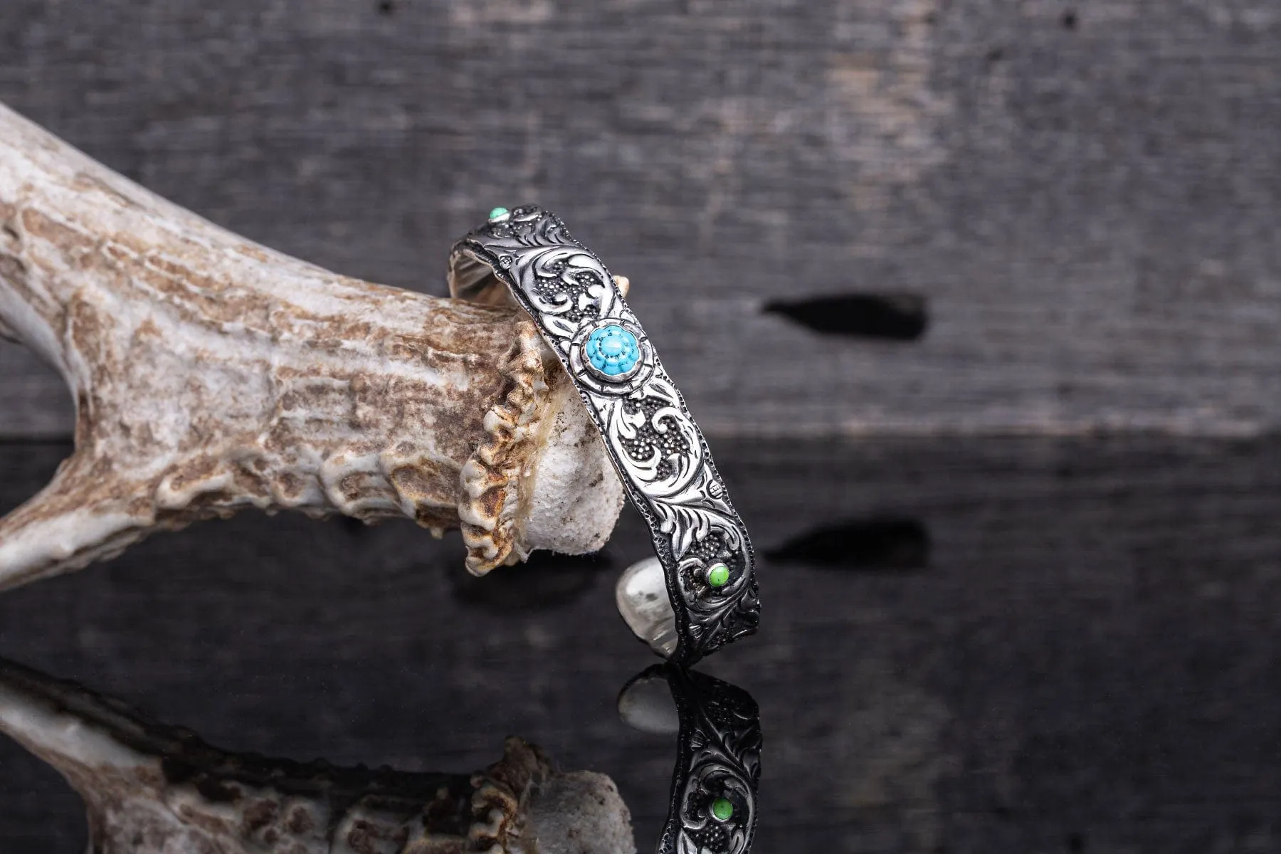 LD #15 Silver & Turquoise Cuff