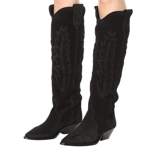 Leather Handmade Knee Knight Boots