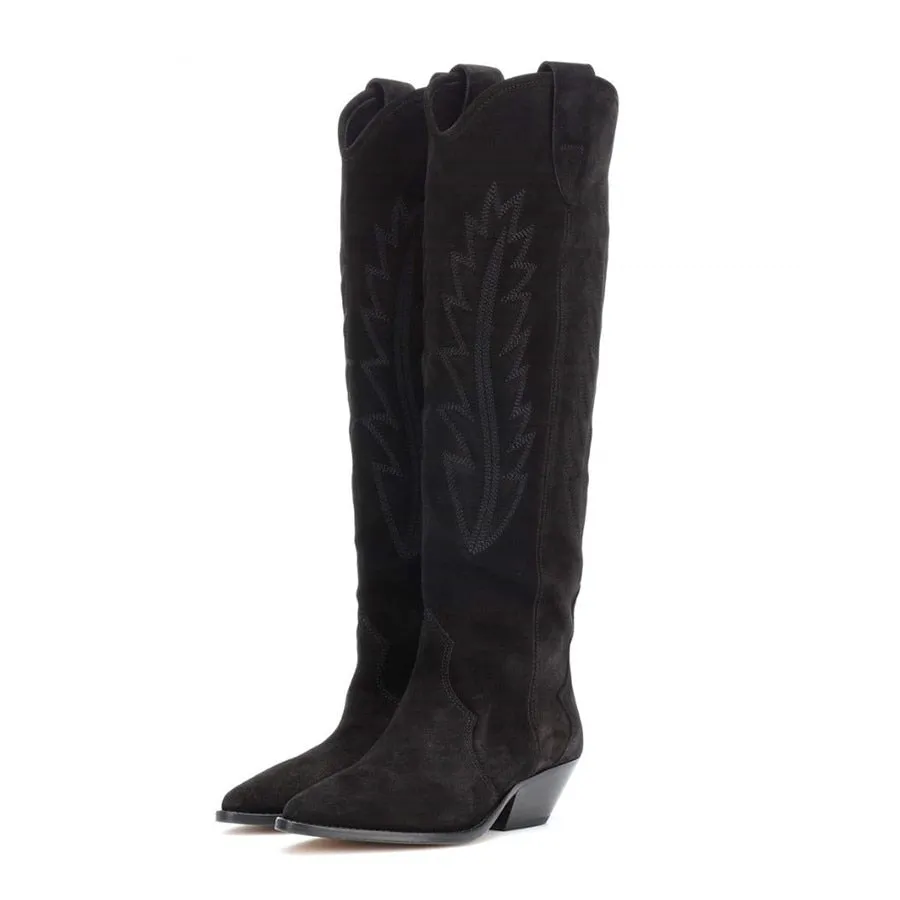 Leather Handmade Knee Knight Boots