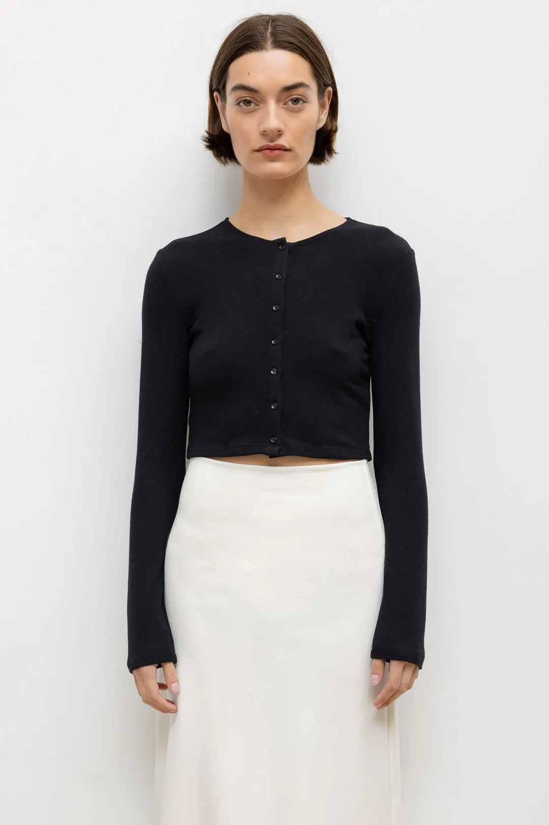 Leset - Women - Black Lauren Crop Cardigan II